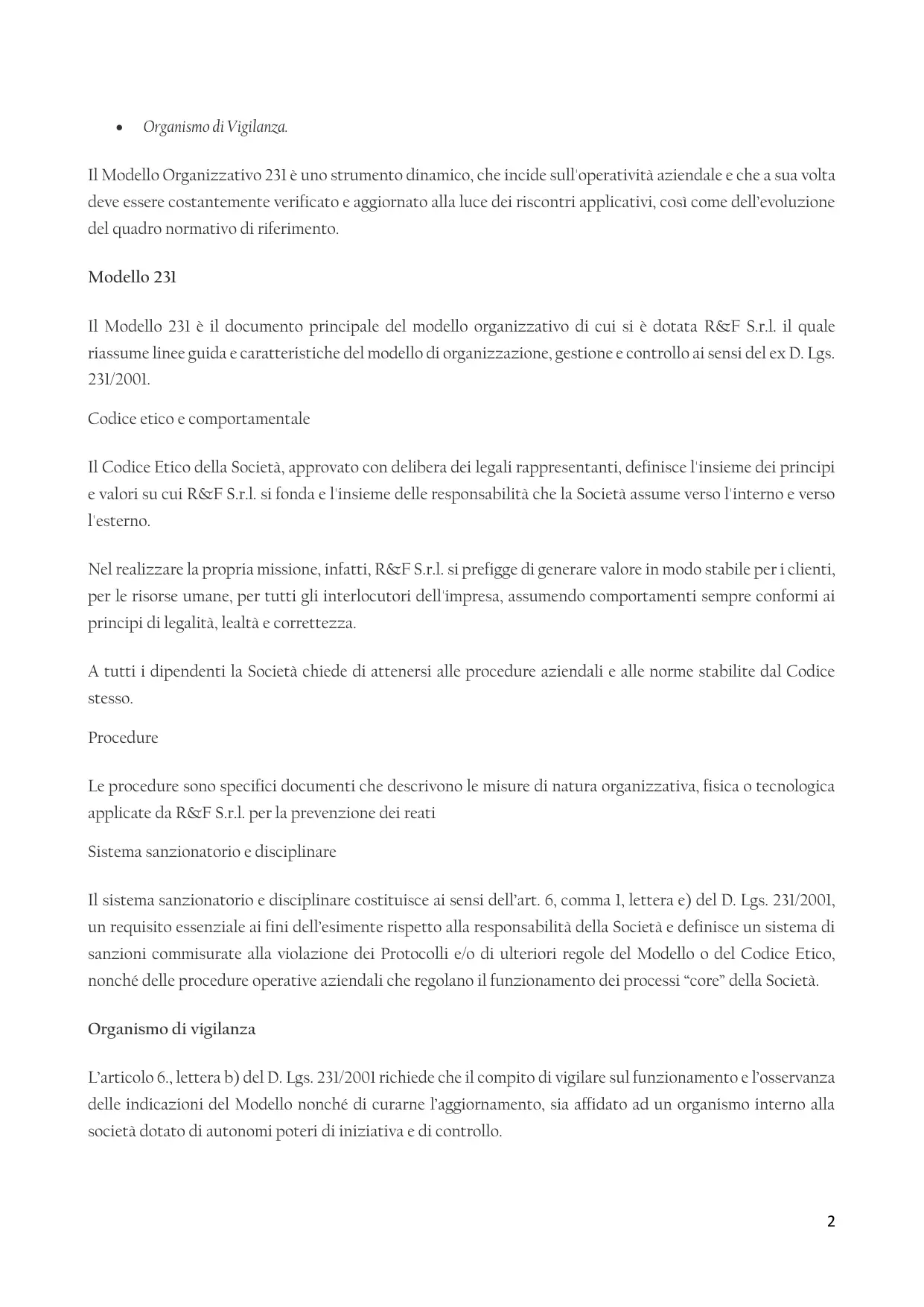 Modello 231, pagina 2