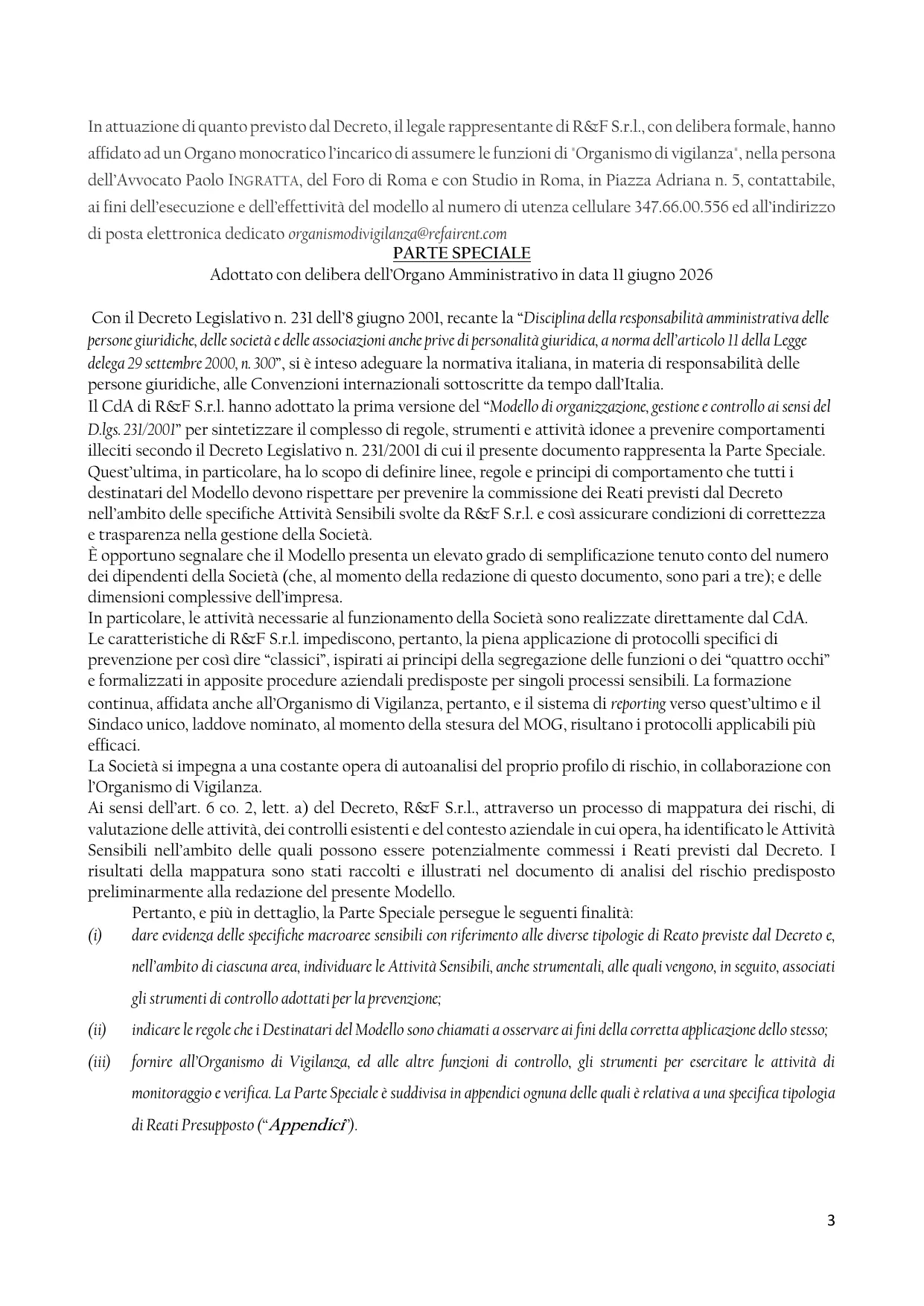 Modello 231, pagina 3