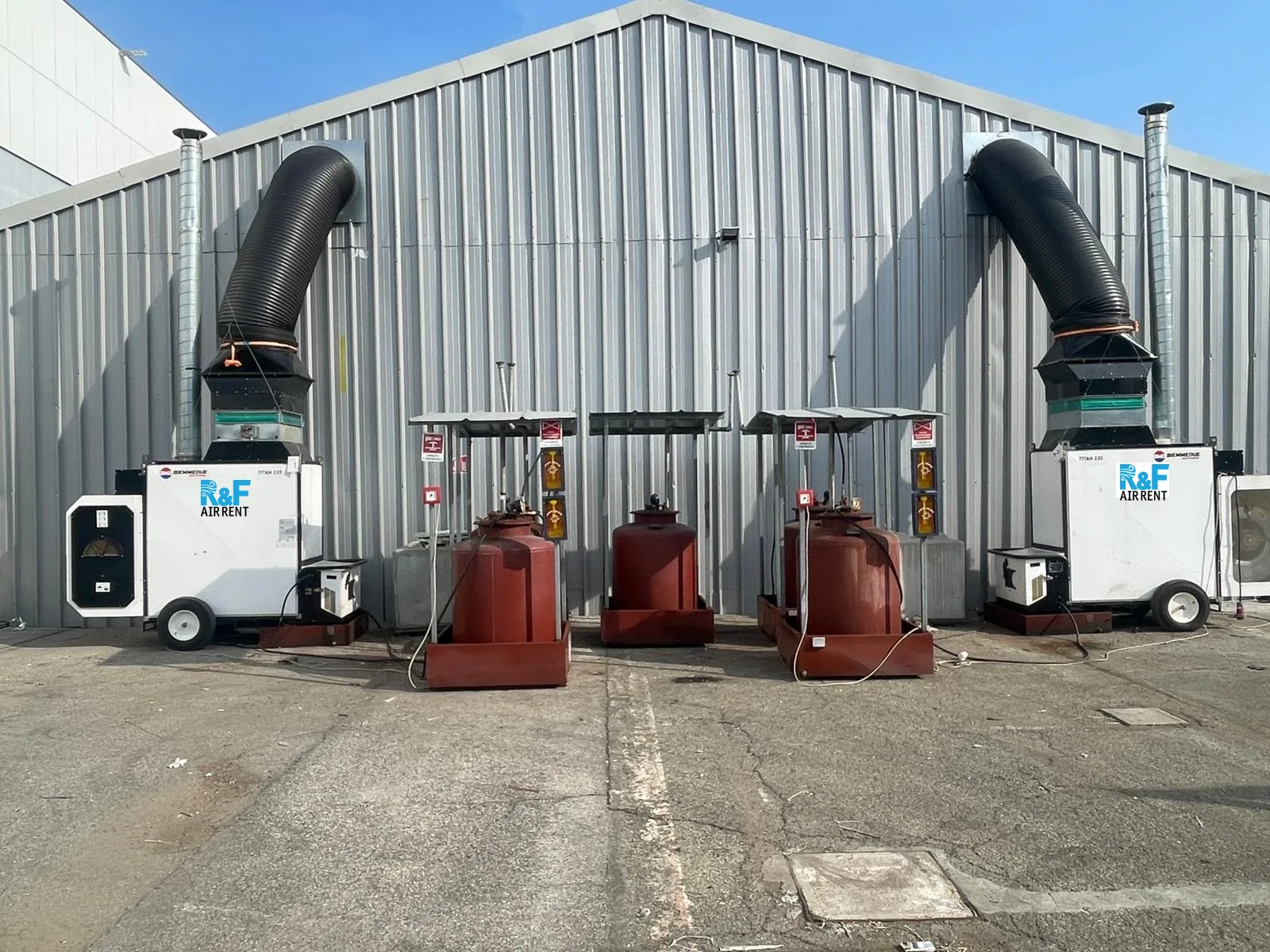Installazione presso struttura industriale — realizzazione R&F Air Rent